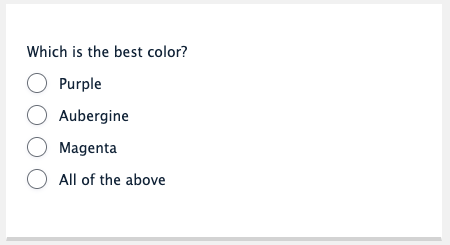 Screenshot of grouped radio buttons that let you select the best color