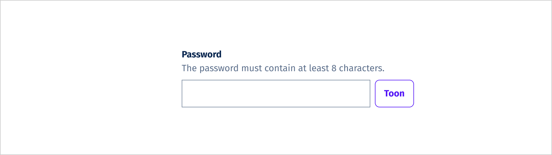 Password requirements are shown in the description.
