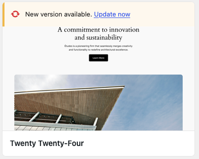 Notification: New version available