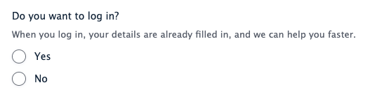 Screenshot of a fieldset, with a legend and 2 radio buttons