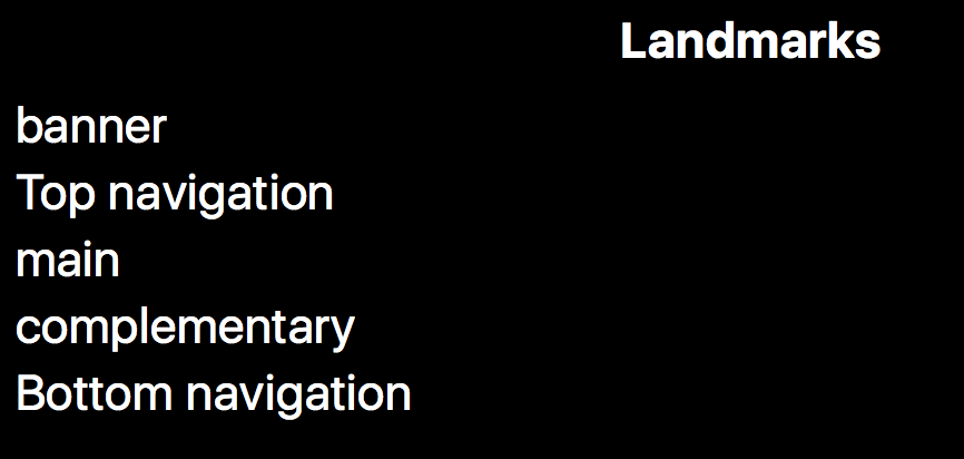 Top and bottom navigation added using aria labels